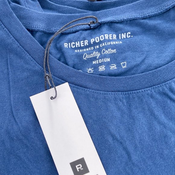 NWT RICHER POORER Womens Muscle Tank Top Tee Navy Marine Blue Cotton Made in USA - Picture 4 of 7